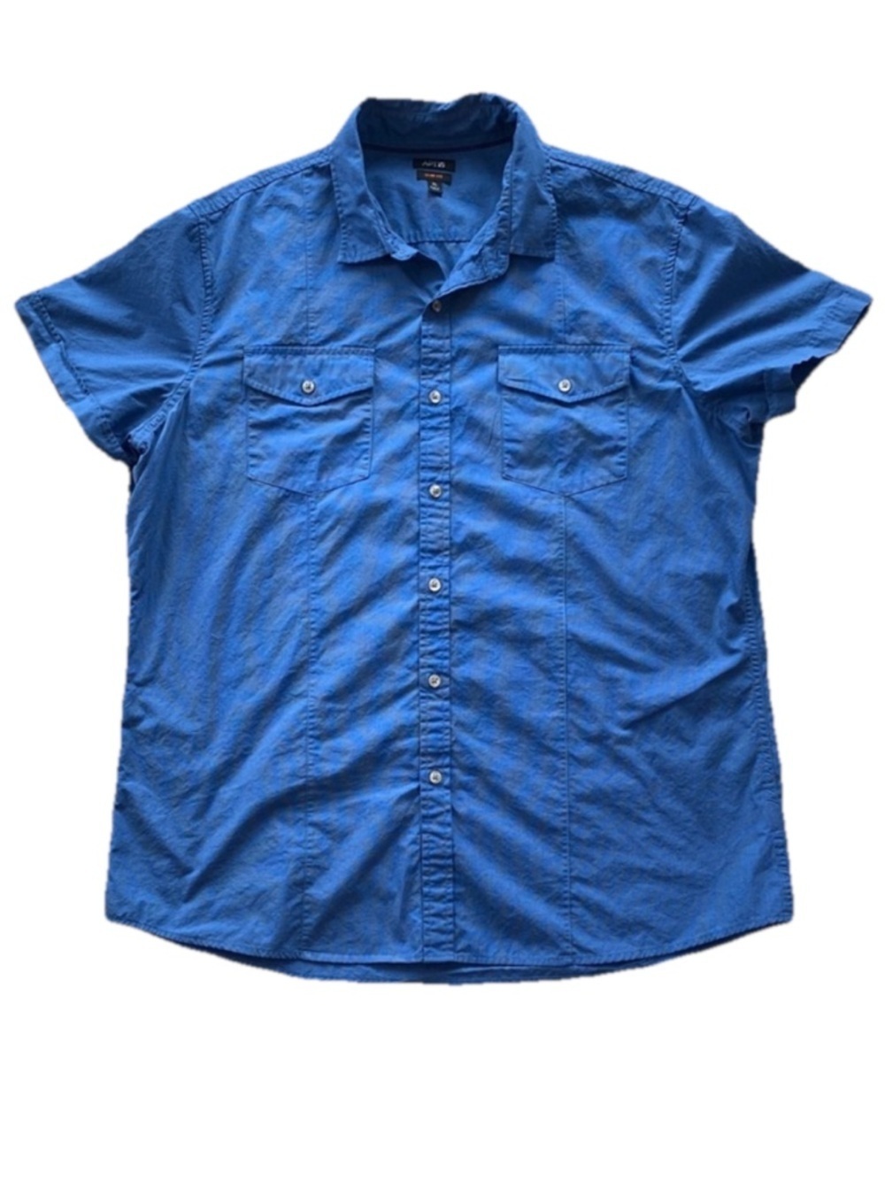 Apt. 9 Men's Short Sleeve Slim Fit Button Up Blue Size XL